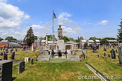 The Molly Pitcher Statue in Old Graveyard in Carlisle PA Editorial Stock Photo